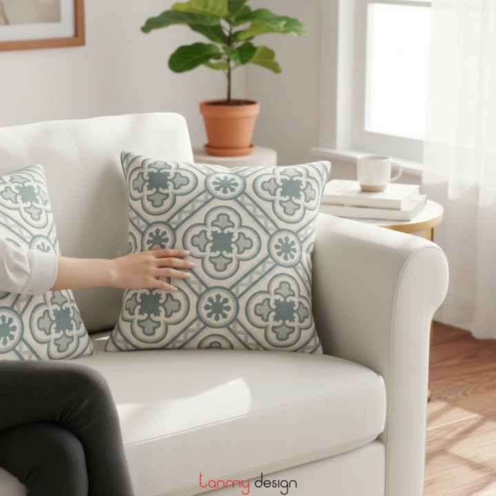 Vỏ tựa lưng họa tiết gạch Hội An